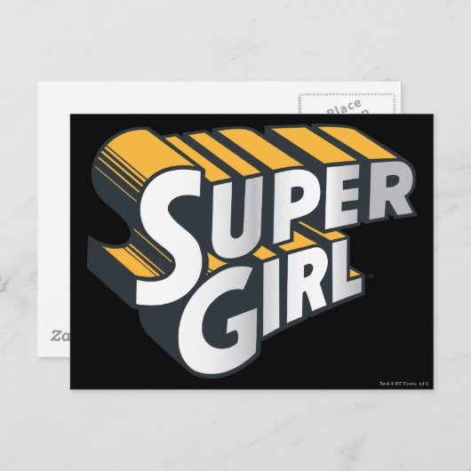 Supergirl Silver und Orange Logo Postkarte (Vorne/Hinten)