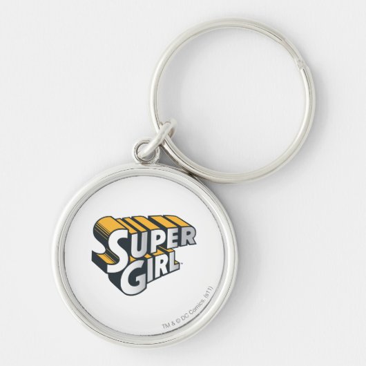 Supergirl Silver und Orange Logo Schlüsselanhänger (Vorne)