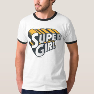 Supergirl Silver und Orange Logo T-Shirt