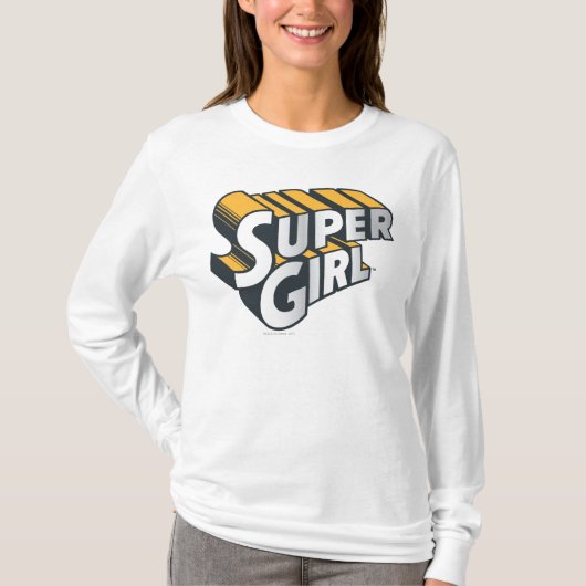 Supergirl Silver und Orange Logo T-Shirt (Vorderseite)