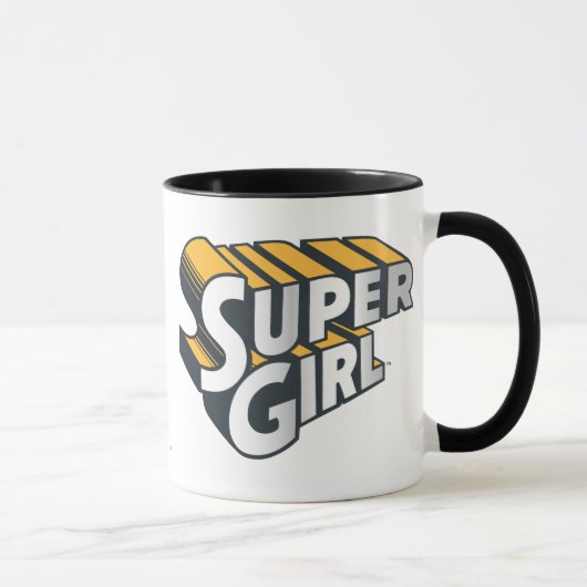 Supergirl Silver und Orange Logo Tasse (Rechts)