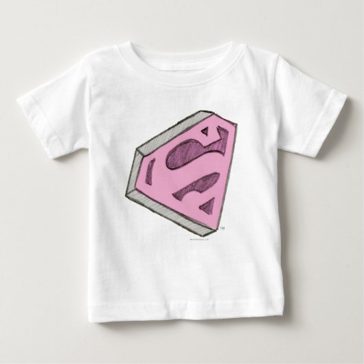 Supergirl Sketch Pink Logo Baby T-shirt (Vorderseite)