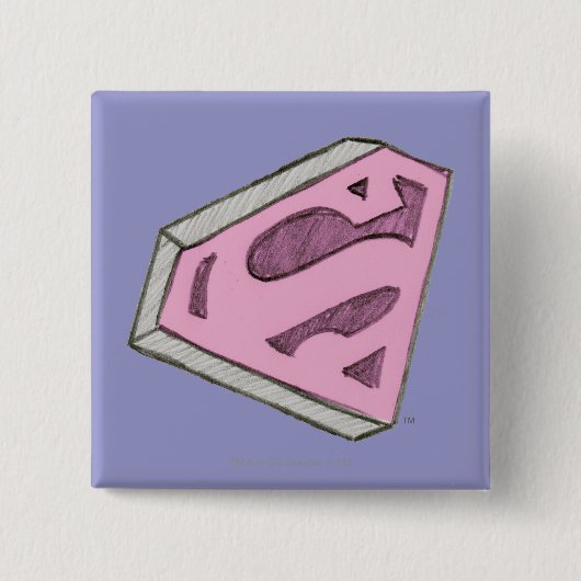 Supergirl Sketch Pink Logo Button (Vorderseite)