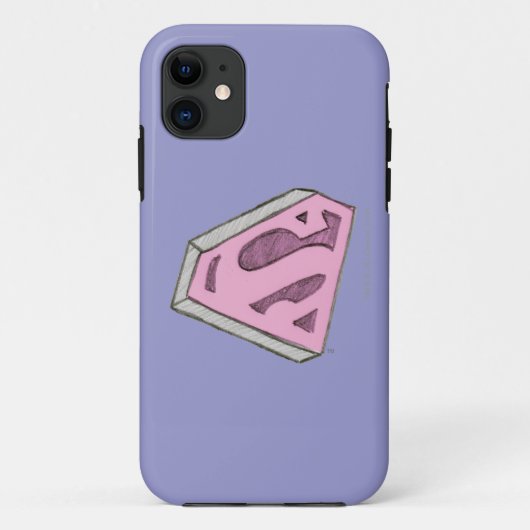 Supergirl Sketch Pink Logo Case-Mate iPhone Hülle (Rückseite)