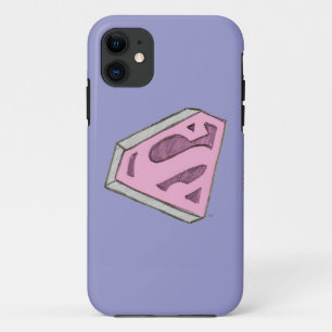 Supergirl Sketch Pink Logo iPhone 11 Hülle