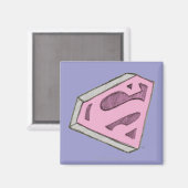 Supergirl Sketch Pink Logo Magnet (Vorderseite/Rückseite)