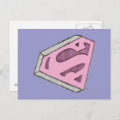 Supergirl Sketch Pink Logo Postkarte (Vorne/Hinten)