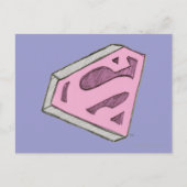 Supergirl Sketch Pink Logo Postkarte (Vorderseite)