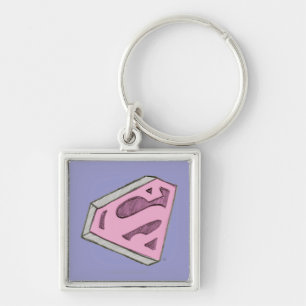 Supergirl Sketch Pink Logo Schlüsselanhänger