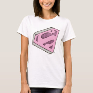 Supergirl Sketch Pink Logo T-Shirt