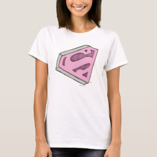 Supergirl Sketch Pink Logo T-Shirt