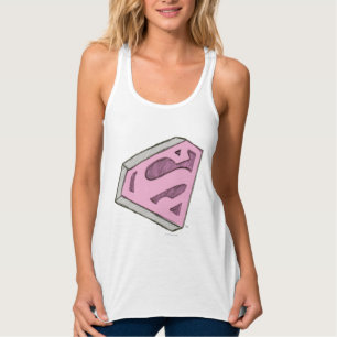 Supergirl Sketch Pink Logo Tank Top