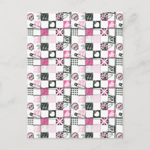 Supergirl Skulls and Pins Pattern Postkarte