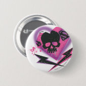 Supergirl Skulls und Blitze Button (Vorne & Hinten)