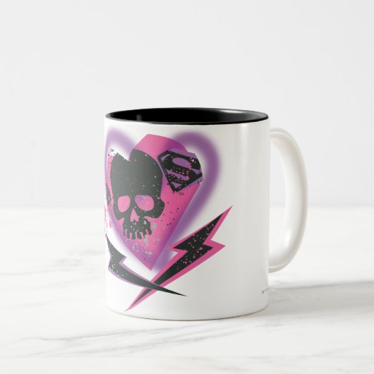 Supergirl Skulls und Blitze Zweifarbige Tasse (VorderseiteRechts)