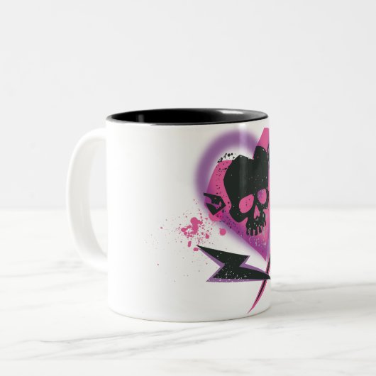 Supergirl Skulls und Blitze Zweifarbige Tasse (Vorderseite Links)