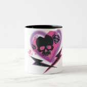 Supergirl Skulls und Blitze Zweifarbige Tasse (Mittel)