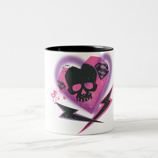 Supergirl Skulls und Blitze Zweifarbige Tasse (Mittel)