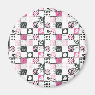 Supergirl Skulls und Buttone Muster Magnet