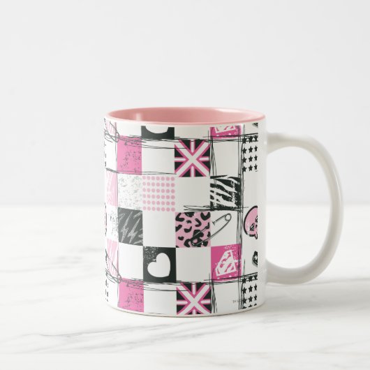 Supergirl Skulls und Buttone Muster Zweifarbige Tasse (Rechts)