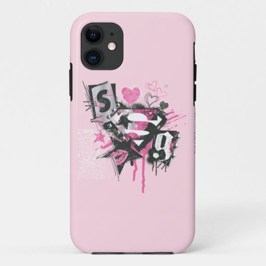 Supergirl Spills and Scribbles Collage Case-Mate iPhone Hülle (Rückseite)