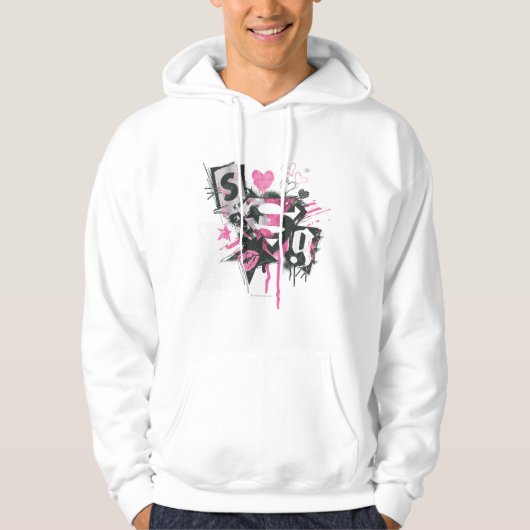 Supergirl Spills and Scribbles Collage Hoodie (Vorderseite)