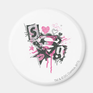 Supergirl Spills and Scribbles Collage Magnet