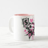 Supergirl Spills and Scribbles Collage Zweifarbige Tasse (Vorderseite Links)