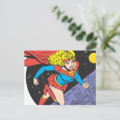 Supergirl springt im Weltraum Postkarte (Stehend Vorderseite)