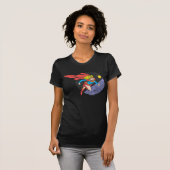 Supergirl springt im Weltraum T-Shirt (Vorne ganz)
