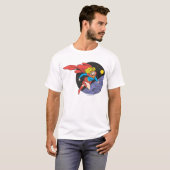 Supergirl springt im Weltraum T-Shirt (Vorne ganz)