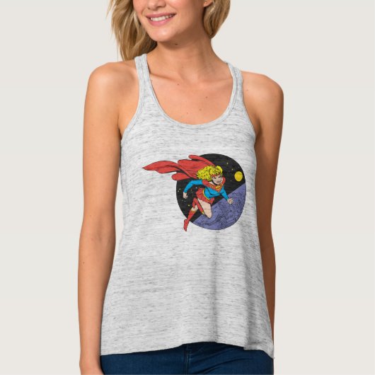 Supergirl springt im Weltraum Tank Top (Vorderseite)