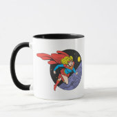 Supergirl springt im Weltraum Tasse (Links)