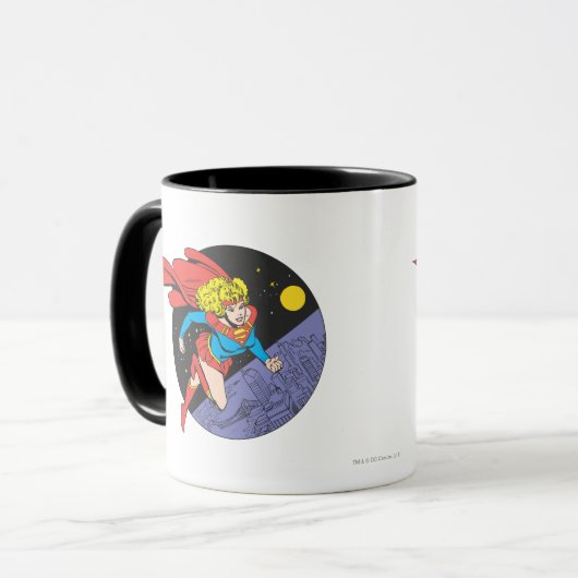 Supergirl springt im Weltraum Tasse (Vorderseite Links)