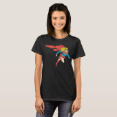 Supergirl springt rechts T-Shirt (Vorne ganz)