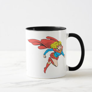 Supergirl springt rechts tasse