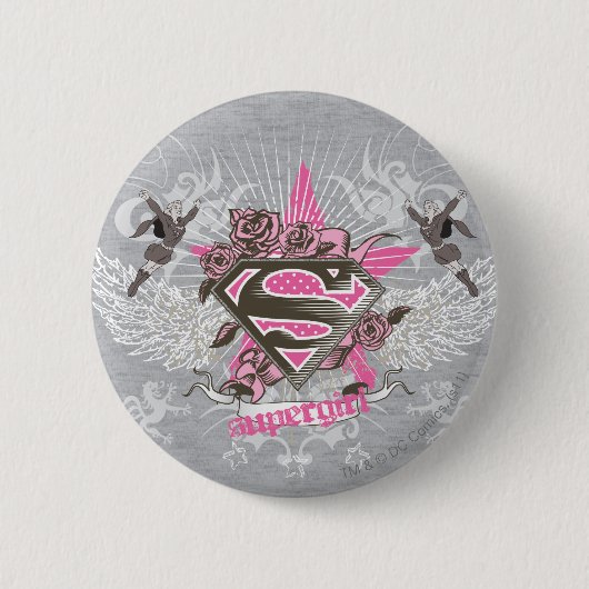Supergirl Star und Rose Button (Vorderseite)