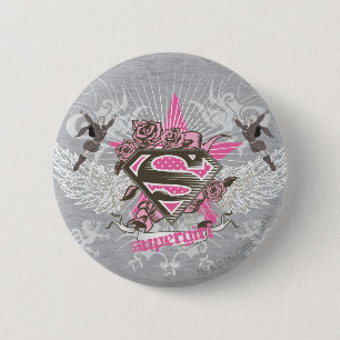 Supergirl Star und Rose Button