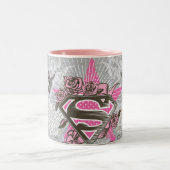 Supergirl Star und Rose Zweifarbige Tasse (Mittel)