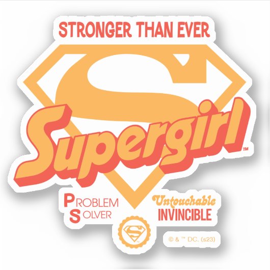 Supergirl stärker als je zuvor Retro Graphic Aufkleber (Vorderseite)