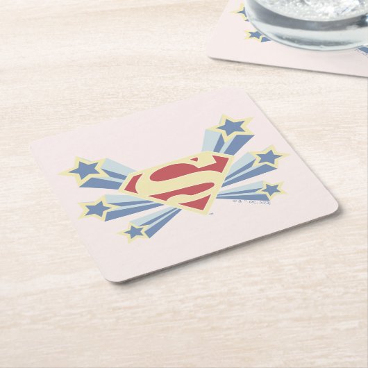 Supergirl Stars S-Shield Rechteckiger Pappuntersetzer (angewinkelt)