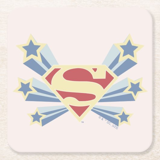 Supergirl Stars S-Shield Rechteckiger Pappuntersetzer (Vorderseite)
