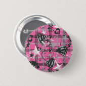 Supergirl Stars und Skulls Muster Button (Vorne & Hinten)