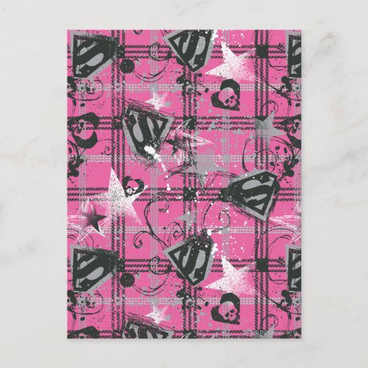 Supergirl Stars und Skulls Muster Postkarte (Vorderseite)