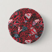 Supergirl Stary Red Pattern Button (Vorderseite)