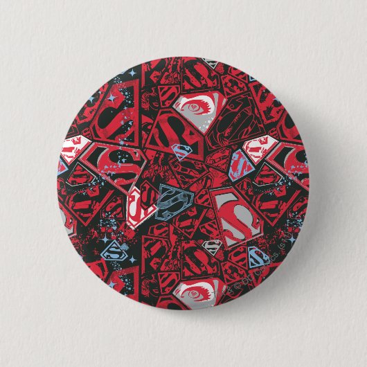 Supergirl Stary Red Pattern Button (Vorderseite)