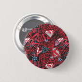 Supergirl Stary Red Pattern Button (Vorne & Hinten)