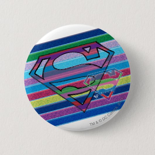 Supergirl Strip Rainbow-Logo Button (Vorderseite)