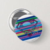 Supergirl Strip Rainbow-Logo Button (Vorne & Hinten)