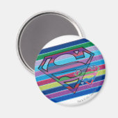Supergirl Strip Rainbow-Logo Magnet (Vorderseite/Rückseite)